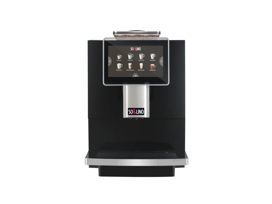 Product shot on transparent backdrop of a Solino Office automatic coffee machine
