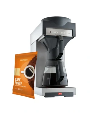 Melitta 170 filter coffee machine for glass jug with a pack of Eduscho Cafe Forte